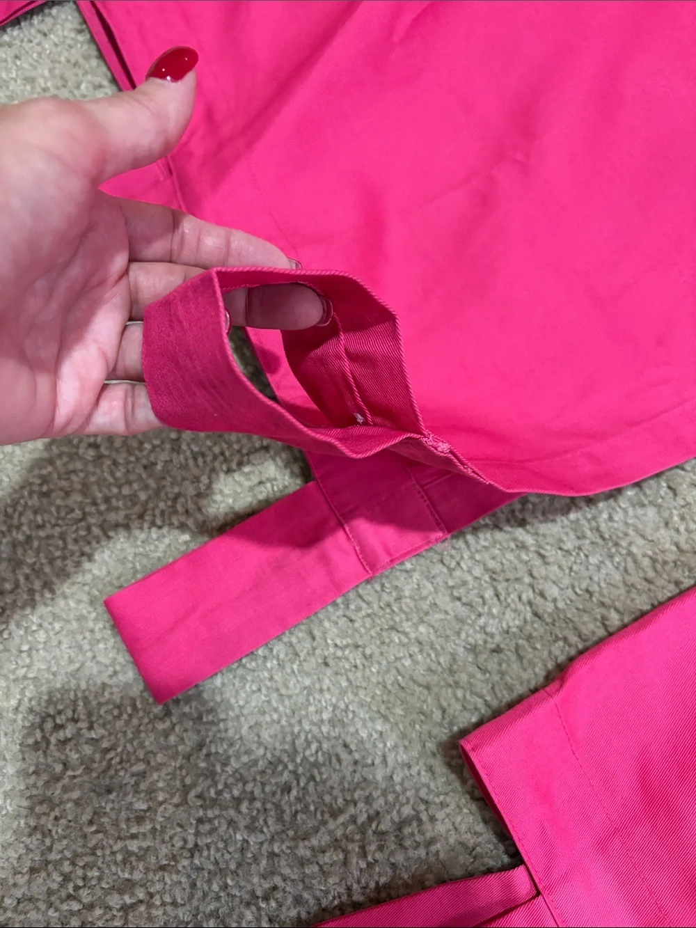 Wamsutta hot pink tab loop drape window panels (2 panels)